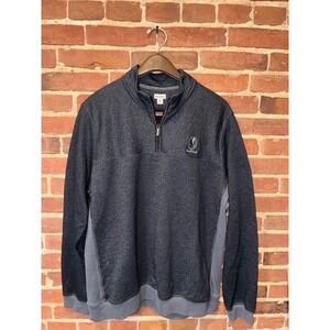 Ashworth Men's L Blue Quarter Zip Golf Pullover Eagle Logo